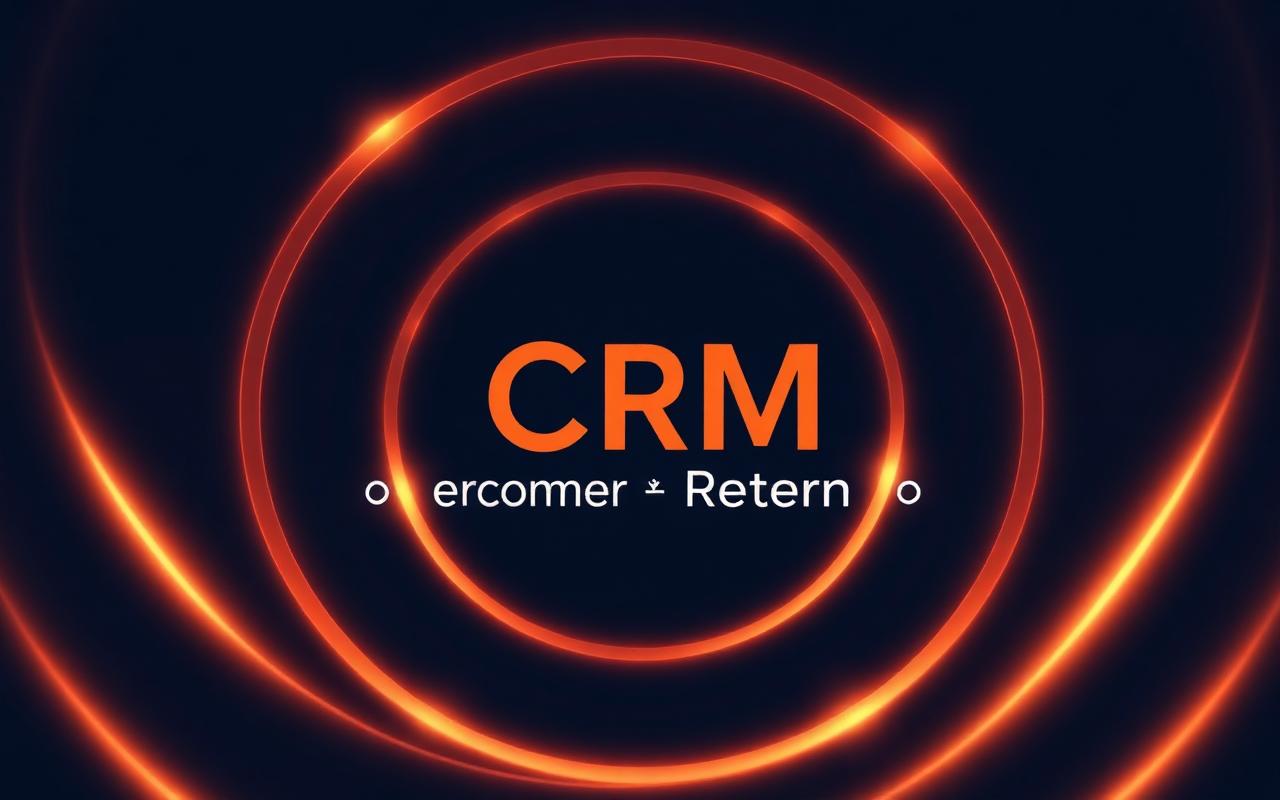 Vòng tròn ánh sáng cam đại diện cho CRM và retention