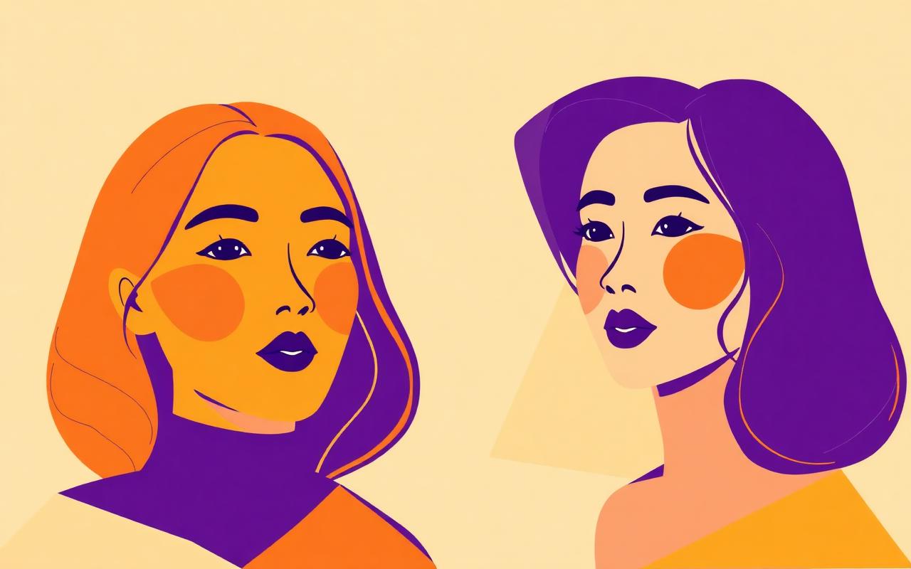 Hai chân dung micro-influencer phong cách hình học